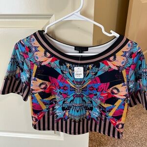 Jealous Tomato Multicolor Geometric Crop Top